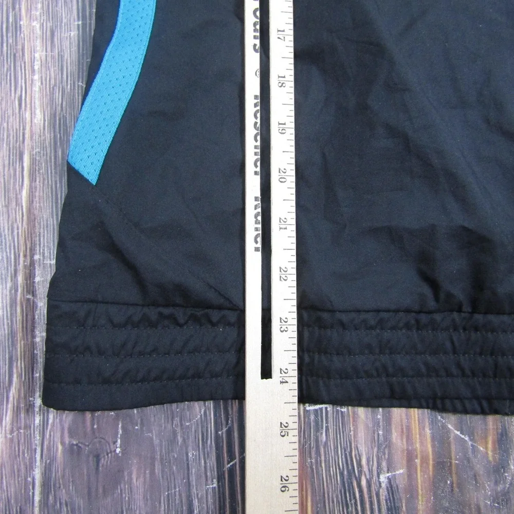 Adidas Track Jacket Mens M Black Blue Full Zip Striped Lightweight Athletic